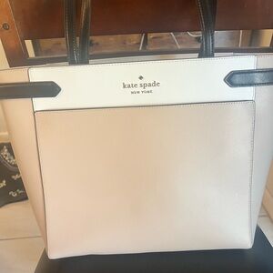 Kate Spade Cream and Black Structured Tote
